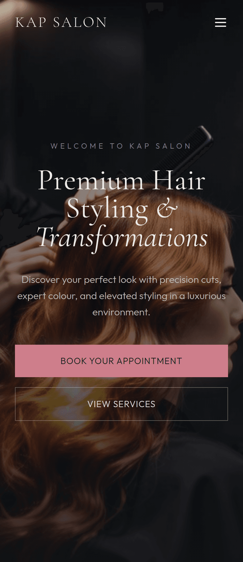 Hair Salon on a phone