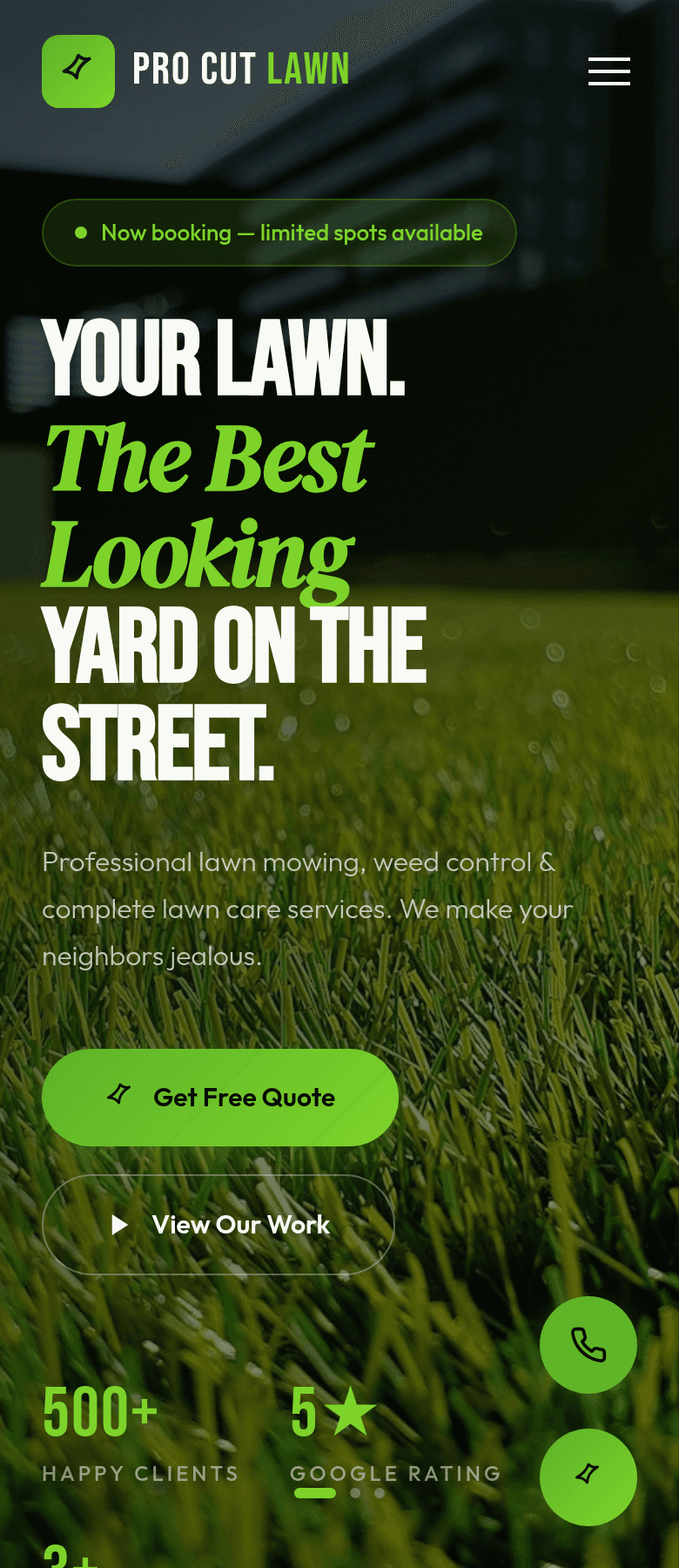 Lawn moving & Gardening on a phone